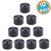 Mobilya Ayak Yükseltici Baza Ayağı Koltuk Kanepe Altı Puf Ayakları Yükseklik=3.7 cm Siyah 10 Adet - 1