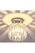 burenze Modern Crystal Lüks Kristal Taşlı Plafonyer Tavan Avize Gümüş Krom - 4