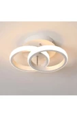 burenze Modern Tasarım Ring Plafonyer Tavan Led Avize Beyaz Gövde Power Salon Hol Mutfak Oda Ledli Avize - 2