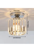 burenze Modern Crystal Lüks Kristal Taşlı Plafonyer Tavan Avize Gümüş Krom - 3
