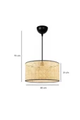 Fico Home Modern Iskandinav Tasarım Doğal Hazeran Salon Mutfak Oturma Odası Avize Hasır Avize 34 Cm - 6