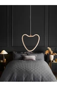 burenze Modern Tasarım Heart Kalp Led Avize Şık Görsel Ledli Uzun Ömürlü 1. Sınıf Eskitme Gold Sarı Gövde - 1