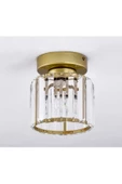 burenze Modern Lüks Kristal Taşlı Plafonyer Avize Eskitme Gold - 3