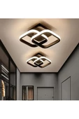 burenze Modern Tasarım Square Plafonyer Tavan Led Avize Siyah Gövde Power Ledli Salon Hol Mutfak Avize - 3