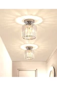 burenze Modern Crystal Lüks Kristal Taşlı Plafonyer Tavan Avize Gümüş Krom - 1