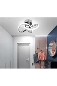 burenze Modern 3 Renk Işık Boomerang Plafonyer Tavan Led Avize Krom thumbnail 4