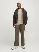 Jack Jones Erkek Mulch Renkli Hafif ve Rüzgar Geçirmez Şişme Kahverengi Mont  12259850KA - 6
