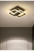 burenze Modern Tasarım Square Plafonyer Tavan Led Avize Siyah Gövde Power Ledli Salon Hol Mutfak Avize - 2