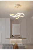 burenze Modern Tasarım Bumerang Sarkıt Power Led Avize Hol Antre Mutfak Salon Oturma Odası Avize Beyaz Gövde - 1