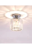 burenze Modern Crystal Lüks Kristal Taşlı Plafonyer Tavan Avize Gümüş Krom - 2