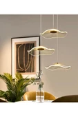Buiva Modern Lotus Sarkıt Avize 3 lü Sarkıt Avize French Gold Sarı Power Led Avize Warm White Gün Işığı - 3