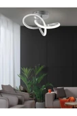 burenze Modern 3 Renk Işık Boomerang Plafonyer Tavan Led Avize Krom thumbnail 1