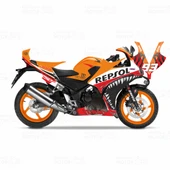Honda CBR 250 R Sticker Set Kırmızı Repsol Turbo Shark (2014-2016) - 1