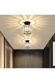 burenze Lüks Kristal Taşlı Modern Plafonyer Tavan Mutfak Oturma Odası Koridor Hol Taşlı Salon Avizesi Siyah - 3