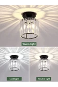 Fico Home Modern Luxury Plafonyer Tavan Kristal Taşlı Avize Hol Antre Avize Siyah - 5