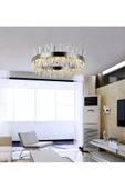 burenze A++ Luxury Modern Kristal Taşlı Sarkıt Power Led Avize Kademeli 3 Renk Krom 60'lık - 3