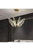 burenze Luxury Kademeli 3 Renk Işıklı Modern Kelebek Sarkıt Led Avize Butterfly Gold Sarı - 1
