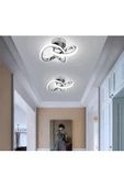burenze Modern Plafonyer Salon Mutfak Oturma Odası Led Avize Boomerang Led Avize Krom Ledli Avize - 3