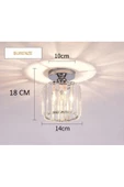 burenze Modern Luxury Plafonyer Tavan Kristal Taşlı Avize Krom Hol Antre Avize Büyük Boy - 4