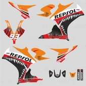 Honda CBR 250 R Sticker Set Kırmızı Repsol Turbo Shark (2014-2016) - 2