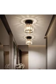 Fico Home Modern Luxury Plafonyer Tavan Kristal Taşlı Avize Hol Antre Avize Siyah - 3
