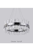 burenze A++ Luxury Modern Kristal Taşlı Sarkıt Power Led Avize Kademeli 3 Renk Krom 60'lık - 2