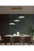 Fico Home Luxury Exclusive Üçlü Sıralı Sarkıt Led Avize Jellyfish Gold Sarı Ledli Avize - 3