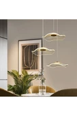 Fico Home Luxury Exclusive Üçlü Yuvarlak Sarkıt Led Avize Jellyfish Gold Sarı Ledli Avize - 1