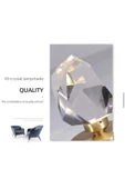 burenze Luxury Modern Kristal Taş Led Avize Diamond Krom Ledli Avize - 5