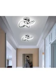burenze Modern Plafonyer Tavan Led Avize Salon Mutfak Oturma Odası Avize Krom 2 Adet Set Fiyat - 2