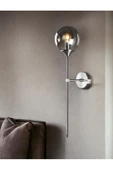 burenze Modern Tasarım Camlı Aplik Krom Gövde Füme Camlı 1 Adet Elektrikle Çalışan - 1