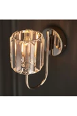 burenze Luxury Modern Pilli Aplik Kristal Taşlı Duvar Aplik Kablosuz Aç Kapa Butonlu Tak Çalıştır Krom - 4