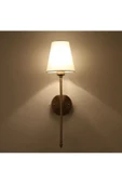 burenze Modern Pilli Aplik 1 Adet Krem Abajur Şık Görsellik Tesisat Gerektirmeden Tak Kullan Eskitme Gold - 5