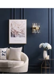 burenze Modern Luxury Kristal Taşlı Ledli Aplik Gold Eskitme Concept Ürün - 4