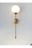 Buiva Modern Pilli Duvar Aplik Eskitme Gold Sarı Glop Camlı Pilli Power Led Aplik - 5