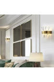 burenze Modern Luxury Kristal Taşlı Ledli Aplik Gold Eskitme Concept Ürün - 3