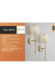 burenze Modern Tasarım 1 Adet Ledli Pilli Aplik Tak Çalıştır Eskitme Gold Sarı Krem Abajur Gün Işığı Pilli - 2