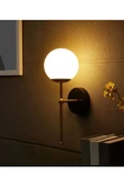 burenze Modern Pilli Aplik Tak Çalıştır Beyaz Glop Camlı Aç Kapa Butonlu Siyah Renk - 3