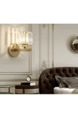 burenze Modern Luxury Kristal Taşlı Pilli Aplik Eskitme Gold Sarı Tak Çalıştır Harika Görsel - 1