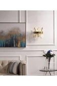 burenze Modern Luxury Kristal Taşlı Ledli Aplik Gold Eskitme Concept Ürün - 1