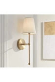 Fico Home Modern Tasarım 1 Adet Duvar Ledli Pilli Aplik Tak Çalıştır Eskitme Gold Krem Abajur Gün Işığı Pilli - 5