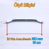Şahin Krom Gümüş Metal Kulp 160 mm - 16 cm Mobilya Çekmece Mutfak Dolabı Dolap Kulpları Kulbu Kulpu - 3