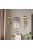 burenze Modern Tasarım Camlı Aplik 1 Adet Elektrikle Çalışır Duvar Camlı Aplik Eskitme Gold Füme Cam - 4