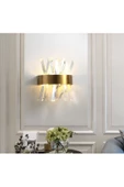 burenze Modern Luxury Kristal Taşlı Ledli Aplik Gold Eskitme Concept Ürün - 2