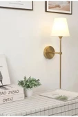 Fico Home Duvar Aplik Krem Abajur Eskitme Gold Sarı Modern Tasarım Elektrik Ile Çalışır - 2