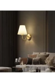 burenze Duvar Aplik Eksitme Gold Gövde Beyaz Abajur Modern Şık Görsellik - 2