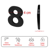 Kapı Numarası Yapışkanlı Küçük Boy 50 mm 5 cm Numara 8 Rakam Sekiz Sayı Siyah Renk Numaralar 1 Adet - 3