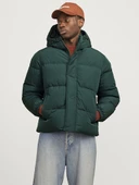 Jack Jones Erkek Essentials Jjebradley Comfort Fit Kapüşonlu Yeşil  Mont  12256974Y - 4