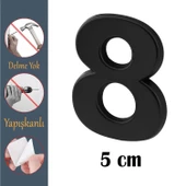 Kapı Numarası Yapışkanlı Küçük Boy 50 mm 5 cm Numara 8 Rakam Sekiz Sayı Siyah Renk Numaralar 1 Adet - 1