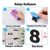 Kapı Numarası Yapışkanlı Küçük Boy 50 mm 5 cm Numara 8 Rakam Sekiz Sayı Siyah Renk Numaralar 1 Adet - 2